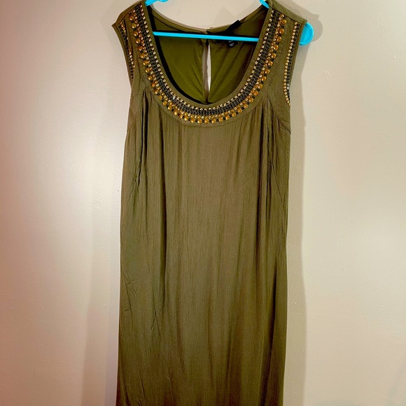 NWT Lane Bryant Army Green Sleeveless Belted Maxi Dress Size 18/20 - Picture 1 of 8